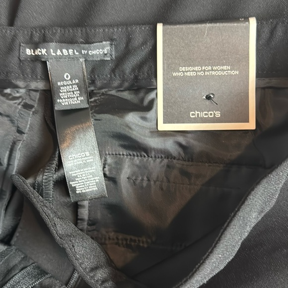 CHICO'S Black Label - Black Front-Slit Wide Leg Pants NWT Sz 0 - Picture 6 of 7